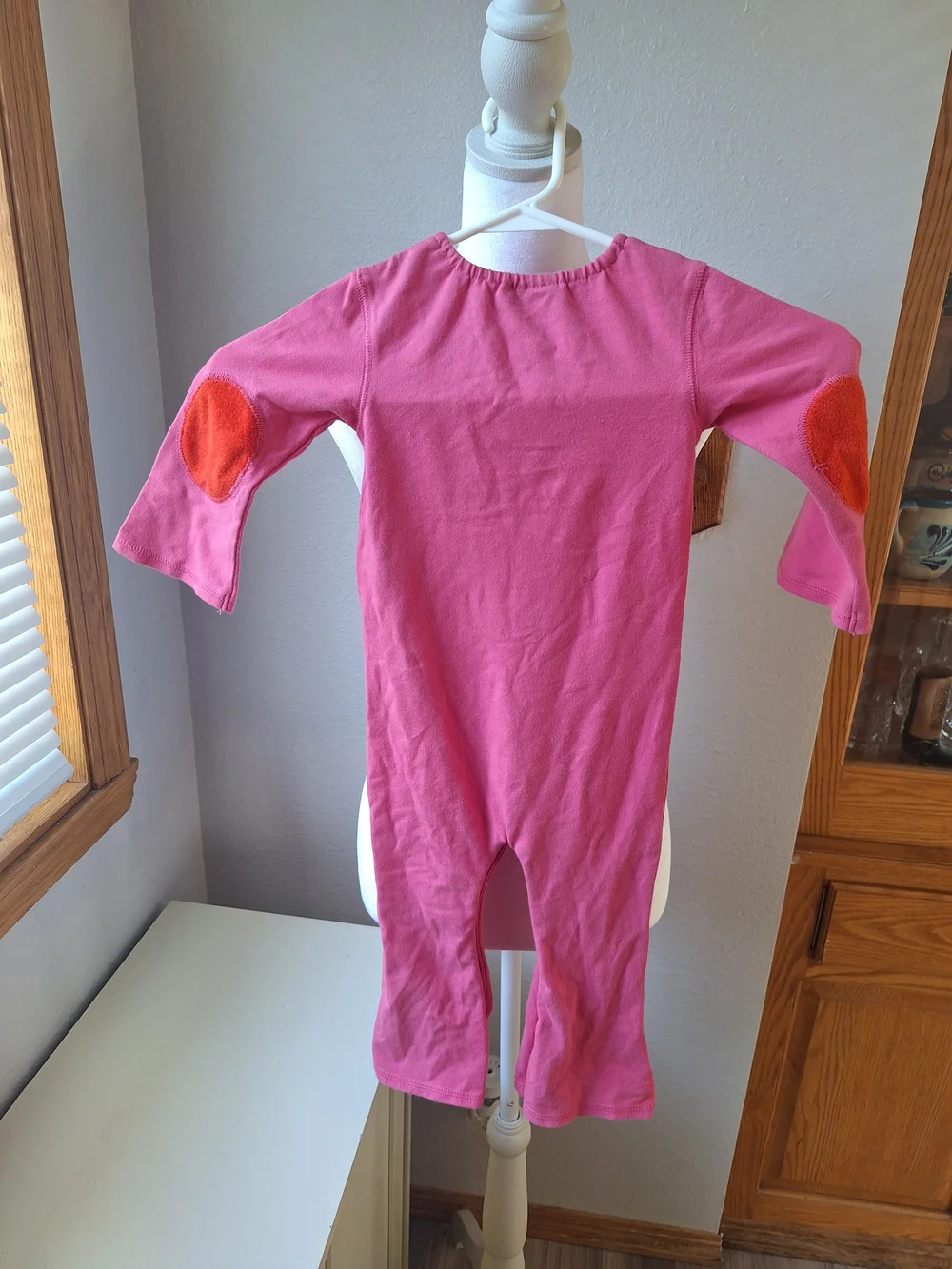 Pink Kids One-Piece Bodysuit with Striped Smiley Face